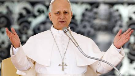 Papież Leon XIV. Fot. PAP/EPA/FABIO FRUSTACI