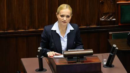 Jolanta Sobierańska-Grenda w Sejmie Fot. PAP/Albert Zawada