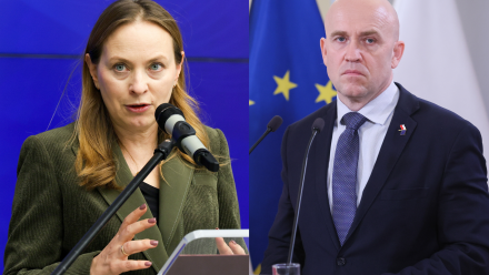 Katarzyna Pełczyńska-Nałęcz (L) i Dariusz Mazur (P). Fot. PAP/Paweł Supernak/Leszek Szymański