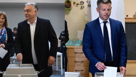 Wiktor Orban, Peter Magyar. fOT.  EPA/Robert Hegedus I  EPA/AKOS KAISER