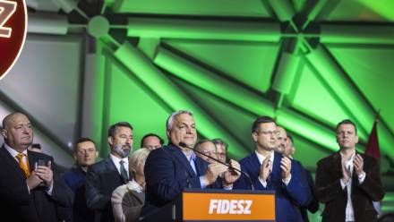 Wieczór wyborczy Viktora Orbana. Fot. EPA/Hungarian PM's General Department of Communication