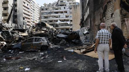 Zniszczenia po ataku Izraela na Liban Fot. PAP/EPA/WAEL HAMZEH