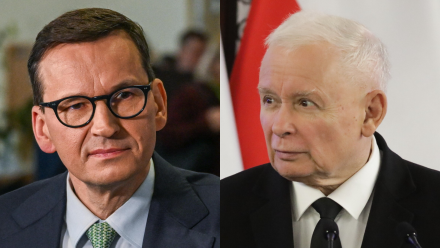 Prezes PiS Jarosław Kaczyński i wiceprezes PiS Mateusz Morawiecki. Fot. PAP/Tomasz Gzell/Darek Delmanowicz