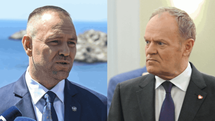 Prezydent Karol Nawrocki i premier Donald Tusk. Fot. PAP/Marcin Obara