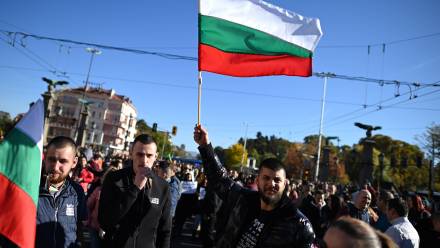 Protestujący w Sofii, zdjęcie ilustracyjne, fot. PAP/EPA/VASSIL DONEV