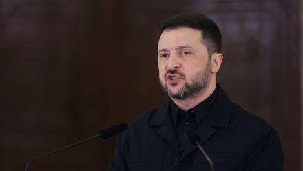 Prezydent Ukrainy Wołodymyr Zełenski. Fot. PAP/EPA/ROBERT GHEMENT