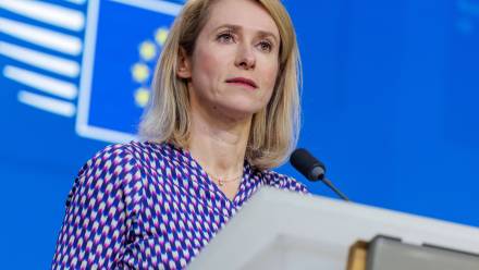 Kaja Kallas. Fot. PAP/EPA/OLIVIER MATTHYS