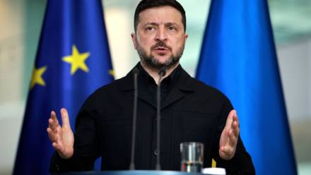 Prezydent Ukrainy Wołodymyr Zełenski. Fot. PAP/EPA/CLEMENS BILAN