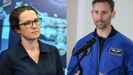 Marta Wachowicz (L) i Sławosz Uznański-Wiśniewski (P). Fot. PAP/Radek Pietruszka/Rafał Guz