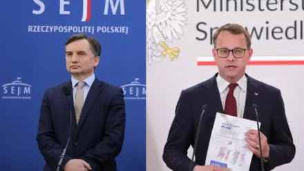 Zbigniew Ziobro (L) i Marcin Romanowski (P). Fot. PAP/Paweł Supernak/Tomasz Gzell