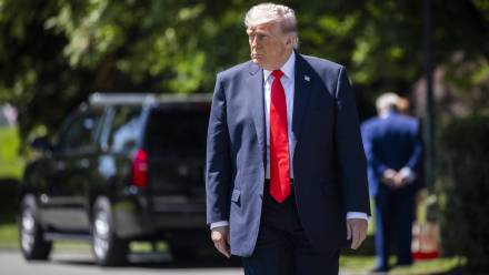 Prezydent USA Donald Trump. Fot. PAP/EPA/	JIM LO SCALZO / POOL