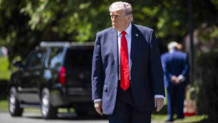 Donald Trump Fot. PAP/EPA/JIM LO SCALZO / POOL