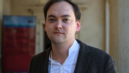 Dr Oleksandr Avramchuk, adiunkt na Wydziale Historii Uniwersytetu Warszawskiego. Fot. PAP/Darek Delmanowicz