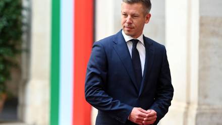 Peter Magyar. Fot. PAP/EPA/FABIO CIMAGLIA
