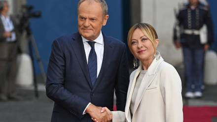 Donald Tusk i Giorgia Meloni Fot. PAP/Radek Pietruszka
