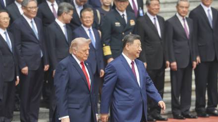 Prezydent USA Donald Trump i przywódca Chin Xi Jinping. Fot. PAP/EPA/Maxim Shemetov / POOL