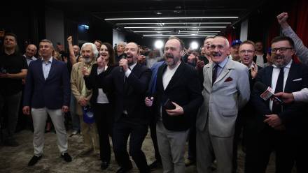 Inicjatorzy referendum ws. odwołania prezydenta Krakowa. Fot. PAP/Łukasz Gągulski