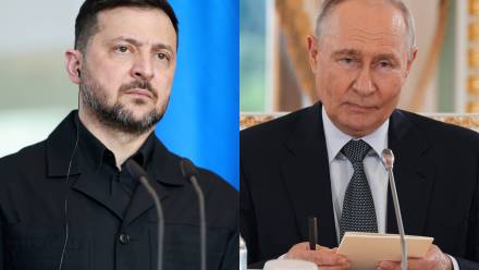 Wołodymyr Zełenski i Władimir Putin Fot. PAP/EPA/CLEMENS BILAN//DMITRI LOVETSKY/AP POOL
