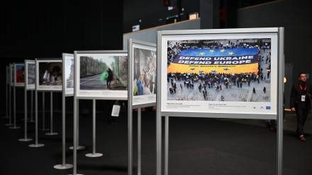 Wystawa fotograficzna pt. „Ukraine in Focus”. Fot. PAP/Marcin Gadomski