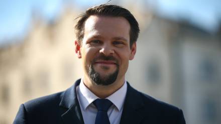 Kandydat PiS w przedterminowych wyborach prezydenta Krakowa Michał Drewnicki Fot. PAP/Łukasz Gągulski