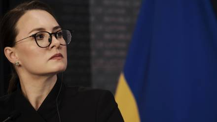 Premier Ukrainy Julia Swyrydenko. Fot. PAP/EPA/VALDA KALNINA