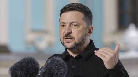 Wołodymyr Zełenski. Fot. PAP/EPA/SERGEY DOLZHENKO 