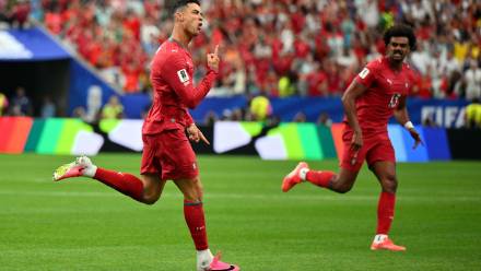 Cristiano Ronaldo. Fot. PAP/EPA/SAM WASSON