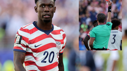 Folarin Balougan, Raphael Claus. Fot. PAP/EPA/BENJAMIN FANJOY