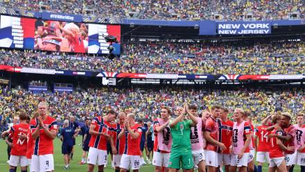 Piłkarze reprezentacji Norwegii. Fot. PAP/EPA/OLGA FEDOROVA
