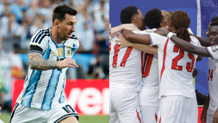 Leo Messi i piłkarze reprezentacji Anglii. Fot. PAP/EPA/SHAWN THEW/PETER KLAUNZER