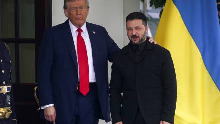 Donald Trump, Wołodymyr Zełenski. Fot. PAP/EPA/WILL OLIVER 