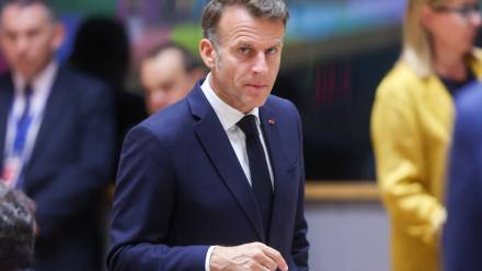 Prezydent Francji Emmanuel Macron. Fot. PAP/EPA/OLIVIER HOSLET