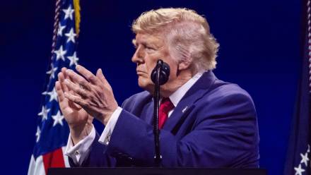 Prezydent USA Donald Trump. Fot. EPA/JIM LO SCALZO / POOL