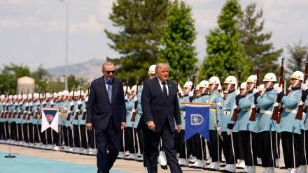 Prezydent USA Donald Trump i prezydent Turcji Recep Tayyip Erdogan w Ankarze. Fot. PAP/EPA/EMRAH GUREL/POOL