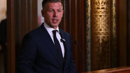 Premier Węgier Peter Magyar. Fot. PAP/EPA/TAMAS PURGER