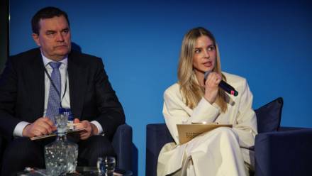 Wiceministra rodziny Aleksandra Gajewska podczas Europejskiego Kongresu Gospodarczego w Katowicach; fot. PAP/Łukasz Gągulski