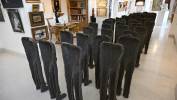 Konstrukcja "Bambini" autorstwa Magdaleny Abakanowicz zaprezentowana na wystawie przedaukcyjnej w Domu Aukcyjnym Polswiss Art w Warszawie. Fot. PAP/Radek Pietruszka