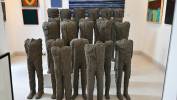 Konstrukcja "Bambini" autorstwa Magdaleny Abakanowicz zaprezentowana na wystawie przedaukcyjnej w Domu Aukcyjnym Polswiss Art w Warszawie. Fot. PAP/Radek Pietruszka