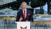 Wiceminister obrony narodowej Stanisław Wziątek podczas konferencji prasowej tow. prezentacji linii produkcyjnej bezzałogowych powietrznych systemów uzbrojenia w zakładzie spółki Hornet - Polskie Drony w Sochaczewie. Fot. PAP/Paweł Supernak