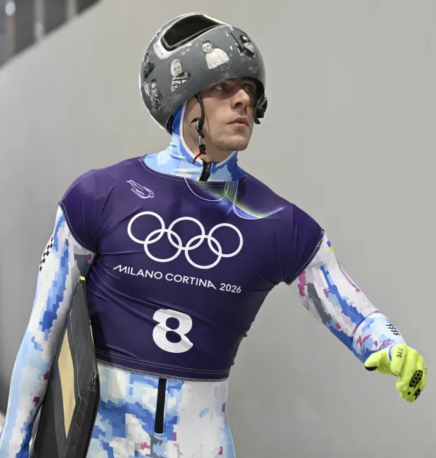 Ukraiński skeletonista Władysław Heraskewycz. Fot. PAP/EPA/DANIEL DAL ZENNARO 